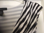 INC BLACK WHITE GOLD STRIPED RUCHED DRESS Sz Medium Never worn