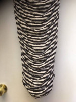 INC BLACK WHITE GOLD STRIPED RUCHED DRESS Sz Medium Never worn