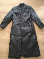 Genutine Leather Long Coat with Padded Linen, Medium, Floor Sample