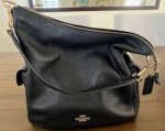 Coach Pennie Leather Shoulder Purse in Black