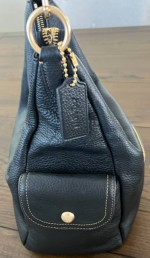 Coach Pennie Leather Shoulder Purse in Black