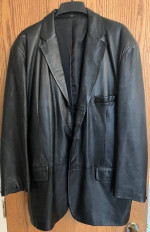 ALFANI Men’s Soft Leather Jacket/Blazer Coat-Black 48L Like New!