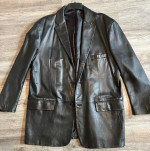 ALFANI Men’s Soft Leather Jacket/Blazer Coat-Black 48L Like New!
