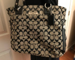 Authentic Coach Signature Canvas khaki/Leather Gallery Tote bag