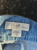J. Jill Denim Shirt Faux Pearl Buttons Size 1X Women’s