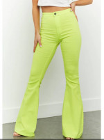 NWT NEON HIGH RISE BELL BOTTOM STRETCH JEANS XS S NEW w TAGS