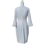 Calvin Klein White Circle Trim Bell Sleeve Lined Sheath Dress
