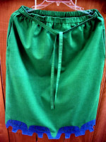 Vintage 1980s Designer Green Skirt * Embroidered *
