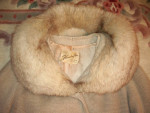Vintage LLAMA Fur Swing COAT * Huge FOX Fur Collar * XL *
