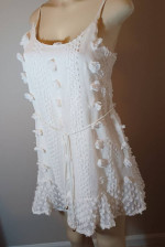 ZC Boho Textured Pom Pom Mini Dress