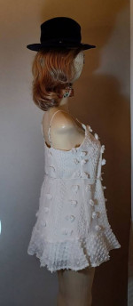 ZC Boho Textured Pom Pom Mini Dress