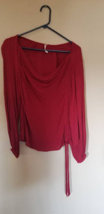 FREE PEOPLE WE THE FREE MAROON BURGUNDY LONGSLEEVE TOP SHIRT SIZE XS