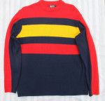 Vintage 70s/80s Meister SKI Sweater Navy Blue Bright Red & Yellow