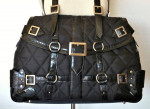 New Tote Shoulder Bag Weekender Black Quilted Canvas Travel Bag