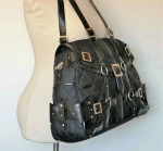 New Tote Shoulder Bag Weekender Black Quilted Canvas Travel Bag