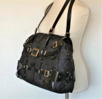 New Tote Shoulder Bag Weekender Black Quilted Canvas Travel Bag