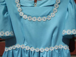 Vintage 1970s Empire Waist Semi-Formal Blue Maxi Gown * Bell Sleeves*