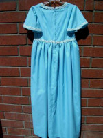 Vintage 1970s Empire Waist Semi-Formal Blue Maxi Gown * Bell Sleeves*