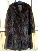Vintage Designer Mink Fur Coat * Herringbone Design *
