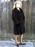 Vintage Designer Mink Fur Coat * Herringbone Design *
