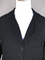 Women's CHAPARE Black Embroidered Jacket S M Cotton w Ruffle Detail
