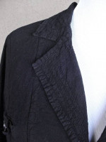 Women's CHAPARE Black Embroidered Jacket S M Cotton w Ruffle Detail