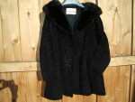 Vintage Designer Russian Broadtail Lamb Fur Swing Coat * Mink Collar!