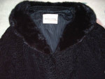 Vintage Designer Russian Broadtail Lamb Fur Swing Coat * Mink Collar!