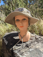 Khaki Hiking Hat & 6 Pewter Dinosaur Pins
