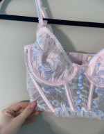 Lace pink and blue For Love and Lemons Corset