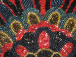 Glass Bead Peacock Feather Design Bag Purse
