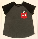 Disney Mickey Mouse pocket tee shirt junior's size L Large 11/13 gray