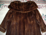 Vintage Marmot Fur Maxi Coat * Crocheted Buttons * Shawl Collar *