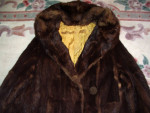 Vintage Marmot Fur Maxi Coat * Crocheted Buttons * Shawl Collar *