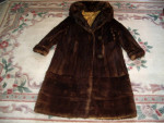 Vintage Marmot Fur Maxi Coat * Crocheted Buttons * Shawl Collar *