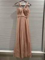 Amsale blush pink bridesmaids dress