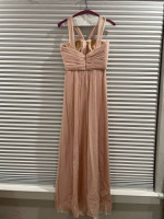 Amsale blush pink bridesmaids dress