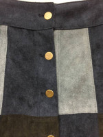 FOREVER 21 BLUE BLACK PATCHWORK MINI SKIRT Sz Small NEW w TAGS