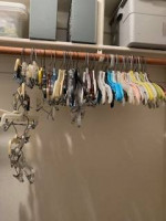Hangers: Skirt, Pants, Suit, Tops, Shirts. 3 Boxes