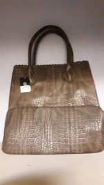 Taupe Colored Faux Leather Purse - NEW