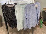 3 new Croft & Barrow Women's Tops Long Sleeve XL