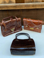 VINTAGE ALLIGATOR CROCODILE HANDBAG PURSE PURSES