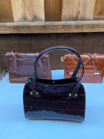 VINTAGE ALLIGATOR CROCODILE HANDBAG PURSE PURSES