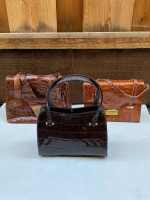 VINTAGE ALLIGATOR CROCODILE HANDBAG PURSE PURSES