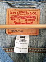 VTG 1970s Levi's Denim Trucker Jean Jacket, Blue  Type 3 Sz L,  7057-0
