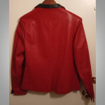 real Italian Leather coat red / black Women's medium SCHEGGE