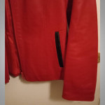 real Italian Leather coat red / black Women's medium SCHEGGE