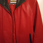 real Italian Leather coat red / black Women's medium SCHEGGE