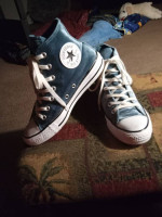 Turquoise Velvety Converse🩵