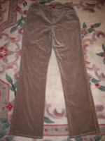New Designer Beige Velour Velvet Stretch Jeans * Size 4 *